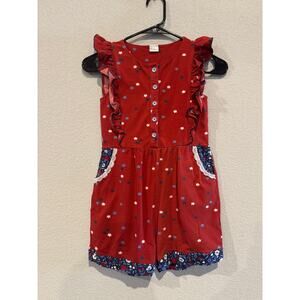 Love Millie Little Girls Size‎ 8 Ruffle Star Print Sleeveless Romper Multicolor